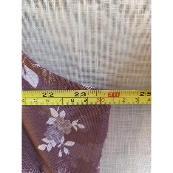 NWT Micoson women's XXL floral pleated tank top boho cottagecore rust tunic - Picture 3 of 7